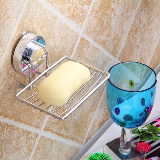 Suction Cup Soap Holder 1 Pack | No Drill Wall Mounted Soap Dish with Drain Design
